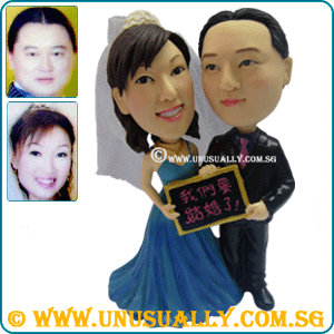Personalized 3D " We're Married " Lovely Wedding Couple Figurine